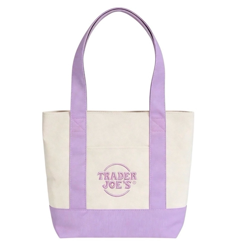 Trader Joe’s Mini Lavender & Cream Canvas Tote Bag